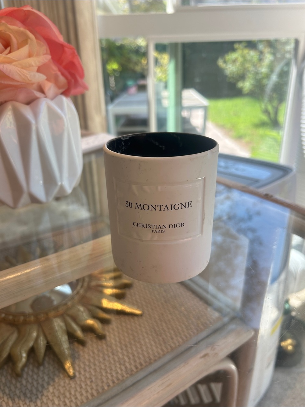 Dior 30 Montaigne Cream and Black Decorative Candle Vessel